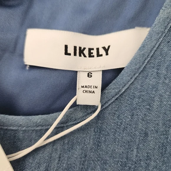 LIKELY Blue River Chambray Dress Size 6 Coastal Cowgirl Boho - Picture 6 of 12